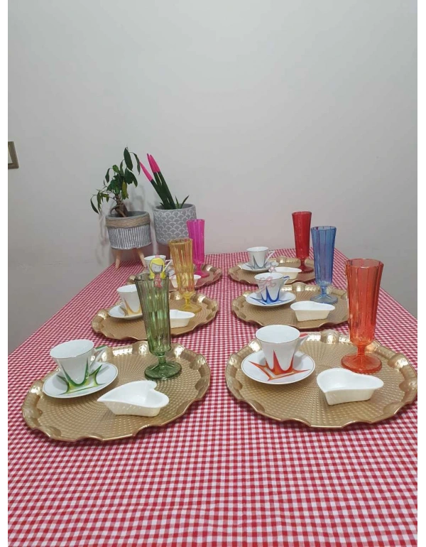 Gold Plastik Tepsi Sunumluk