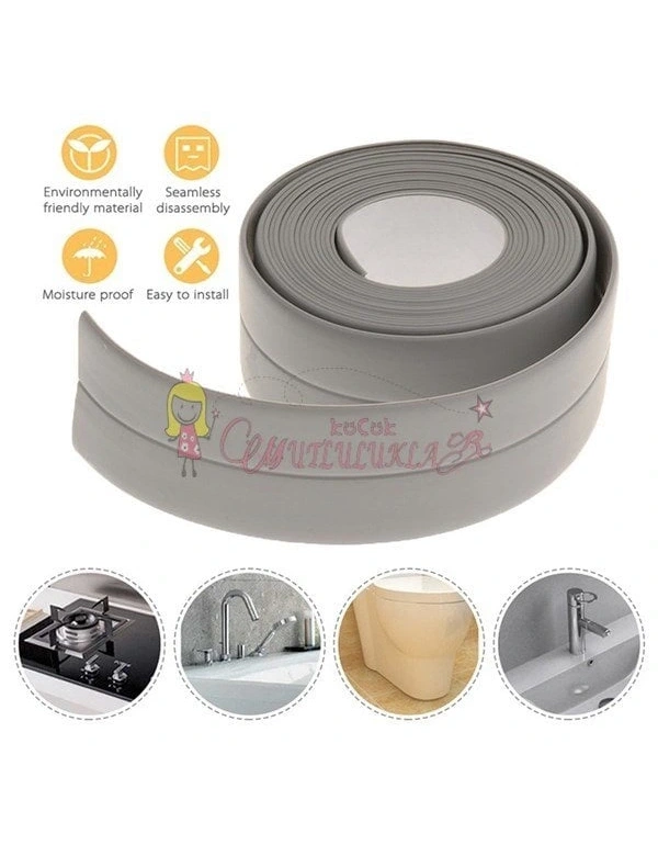 Gri / Beyaz Su Sızdırmaz Banyo Mutfak Lavabo Küvet İzolasyon Şerit Bant