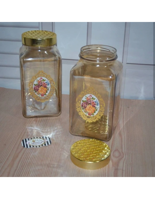 GÜL DESENLİ BÜYÜK ERZAK KAVANOZU