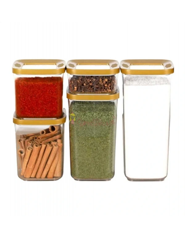 Hobi Box 5li Kare Kristal Saklama Kabı 5li Set