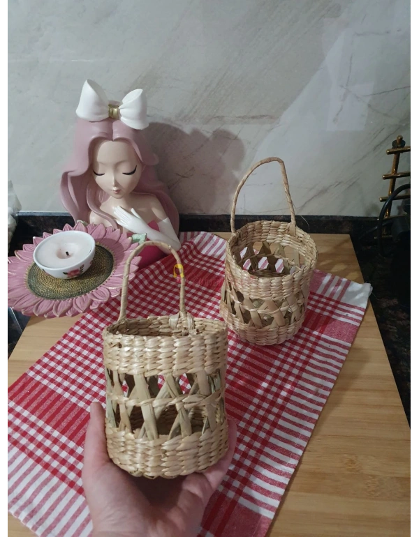 Kaktüs Sepet Dekoratif Hasır Sepet Askı Sepet Çocuk Odası Aksesuarı