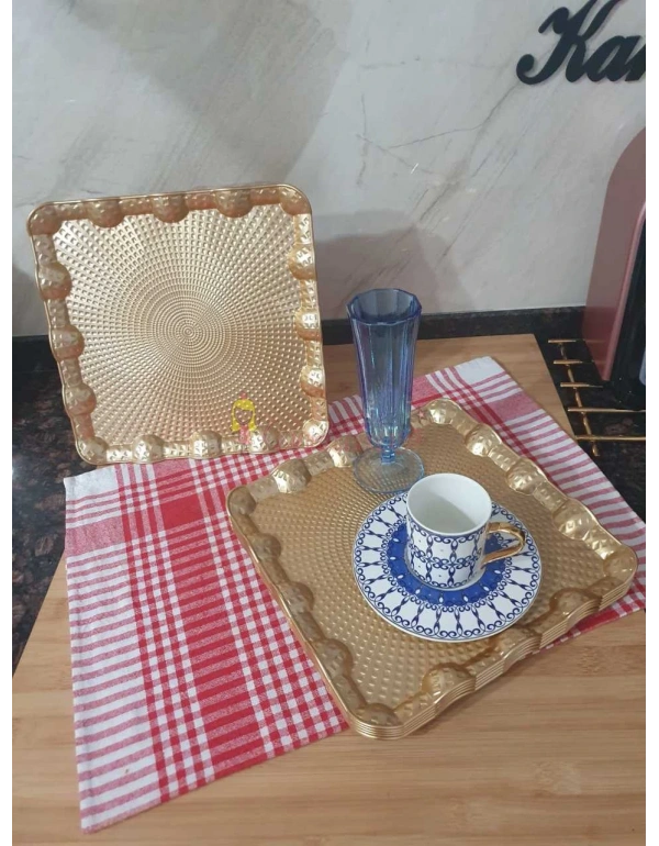 KARE  Gold/ Gümüş  Sunum Tepsisi
