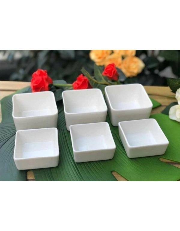 KARE PORSELEN BEYAZ SOSLUK KHVALTILIK 6LI
