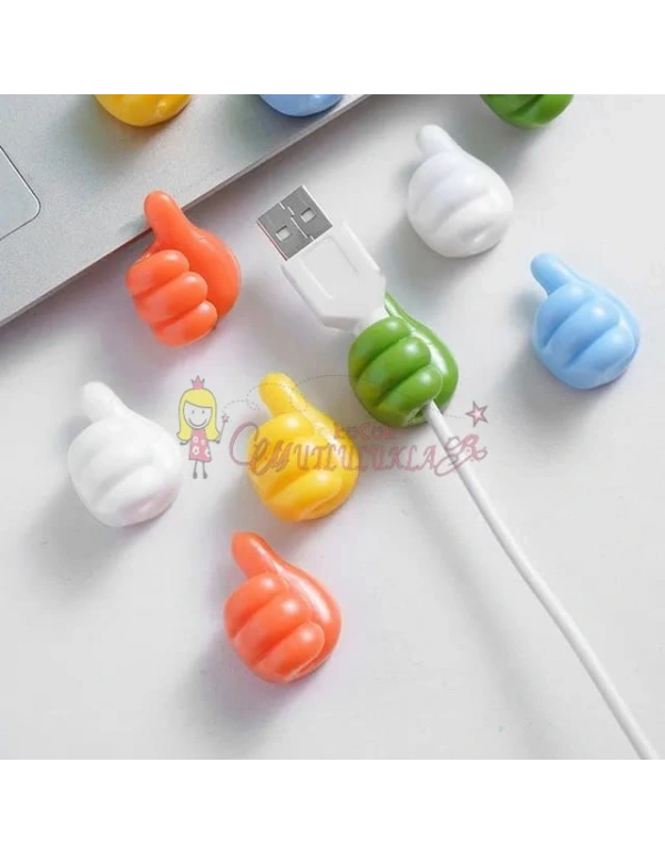 Karışık Renk Başparmak Kablo Tutucu Yapışkanlı Diş Fırçası Anahtarlık Bitki Dal Askı Tutucu 4 Adet