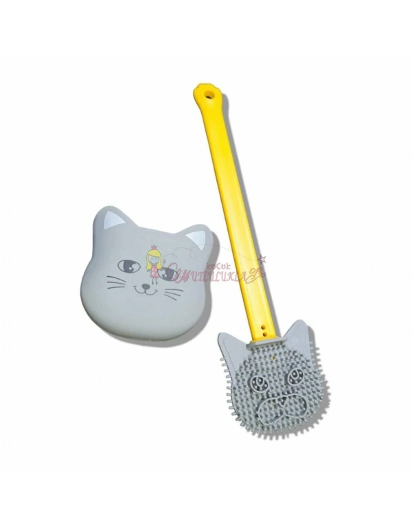 Kedi Modelli Ithal Silikon Tuvalet Fırçası