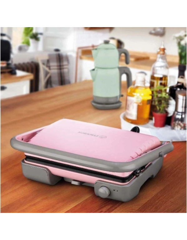 KORKMAZ TOSTELLA PEMBE/GRİ TOST MAKİNESİ