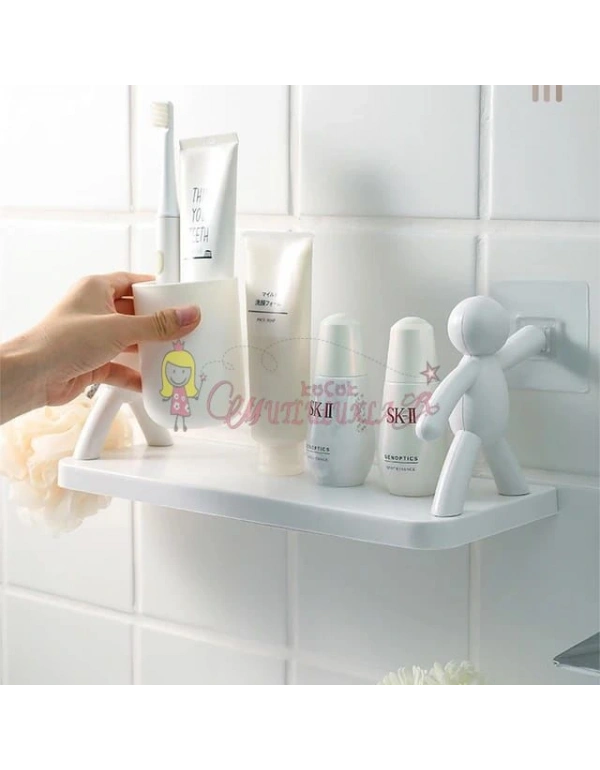 Küçük adam bebek tasarım pratik kozmetik duvara monte organizatör