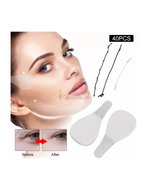 Lastikli Yüz Kaş Göz Boyun Gerdirme Bantları (20 Adet)