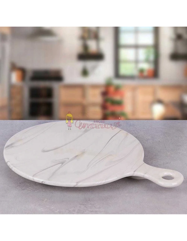 Mermer Desen Kulplu Sunum Tabağı