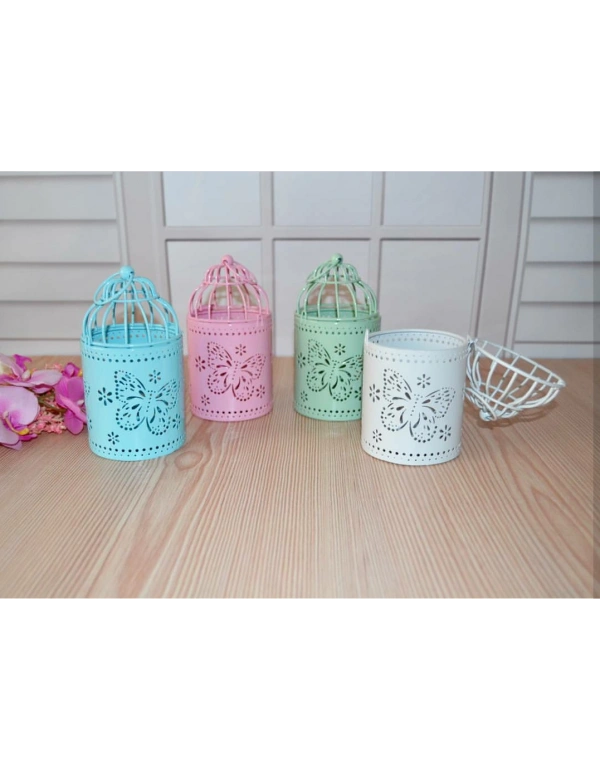 METAL KELEBEK DETAYLI MUMLUK YUVARLAK