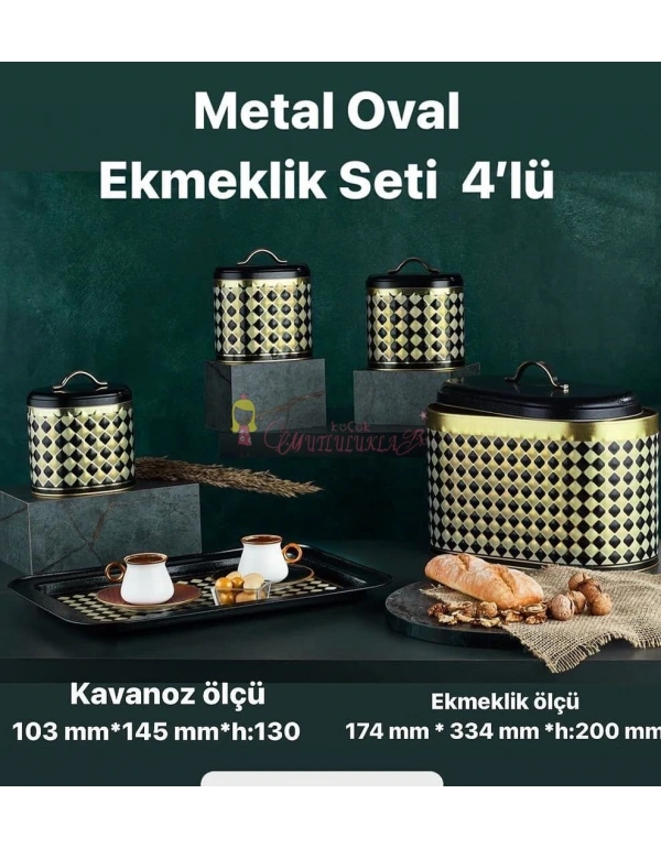 METAL OVAL EKMEKLİK SET 4LÜ