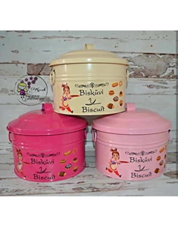 METAL RENKLİ BİSKÜVİ KUTUSU