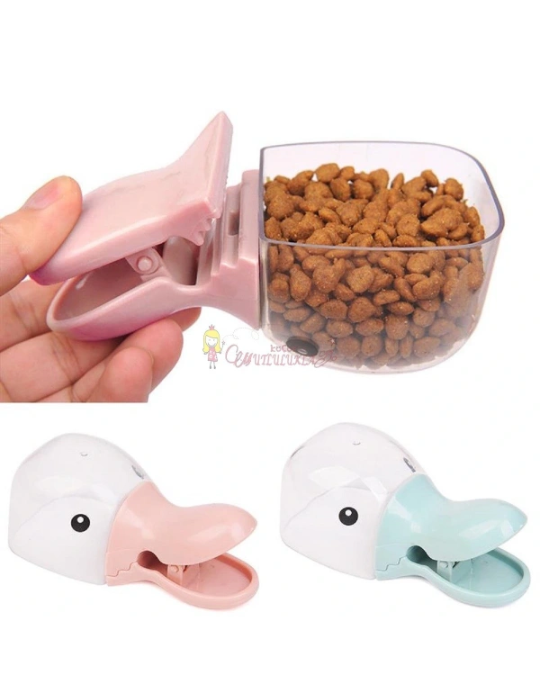 Ördek Tasarımlı Mandallı Tazelik Koruyan Ölçekli Kuru Mama Kaşığı Mama Ölçeği