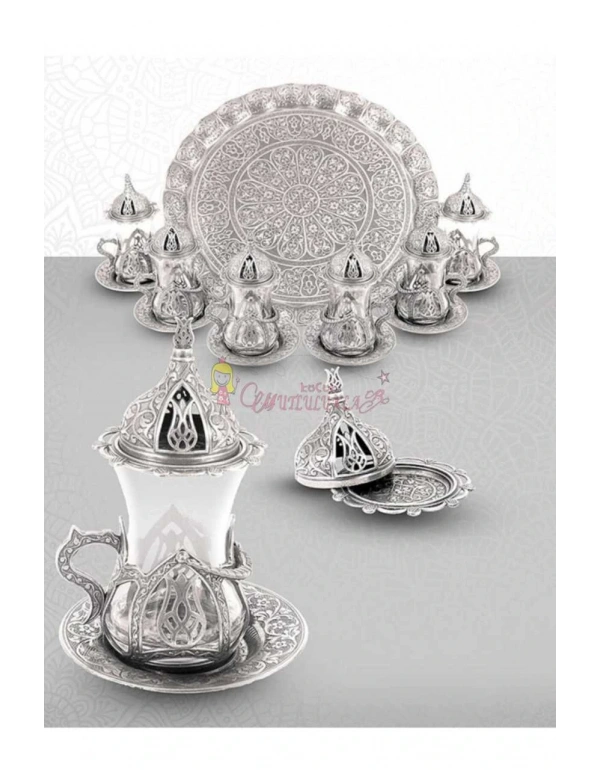 Osmanlı Motifli Kösem Çay Sunum Seti