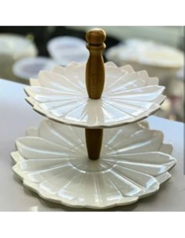 PAPATYA 2 KATLI BAMBU SUNUM TABAĞI