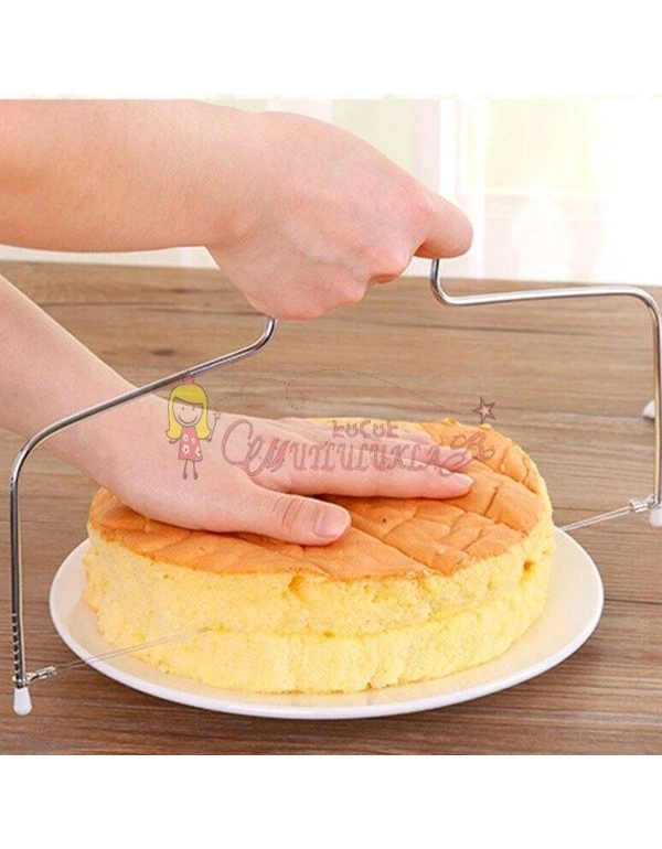 Pasta Kek Dilimleme Bölme Teli Kesme Aleti Aparatı