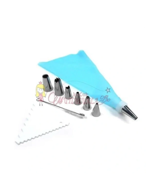 Penguen 11 Parça Krema Torbası Temizleme Fırçası Ve Sıyırma Aparatı