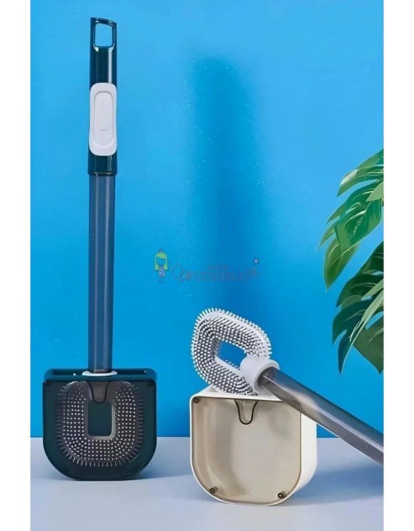 Pratik Doldurulabilir Deterjan Hazneli Bükülebilir Silikon Tuvalet Fırçası