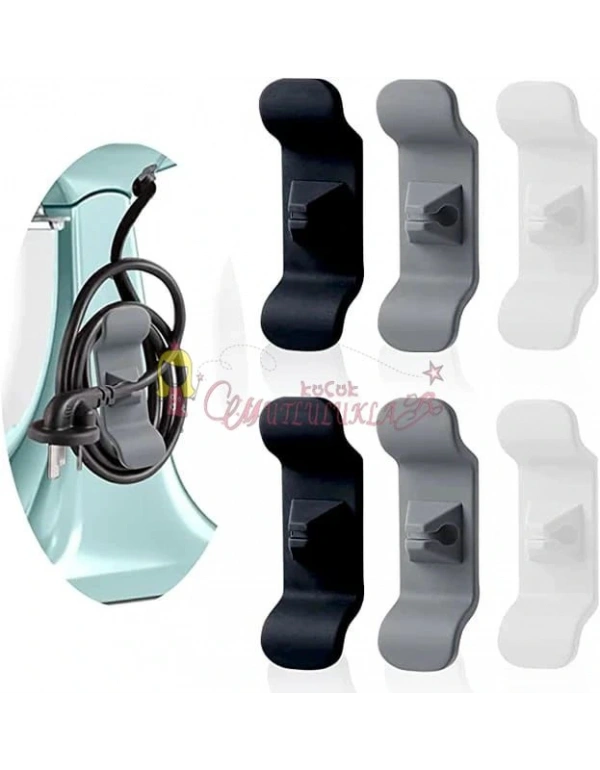 Pratik Kablo Toparlayıcı Yapışkanlı Klips (2 Adet)