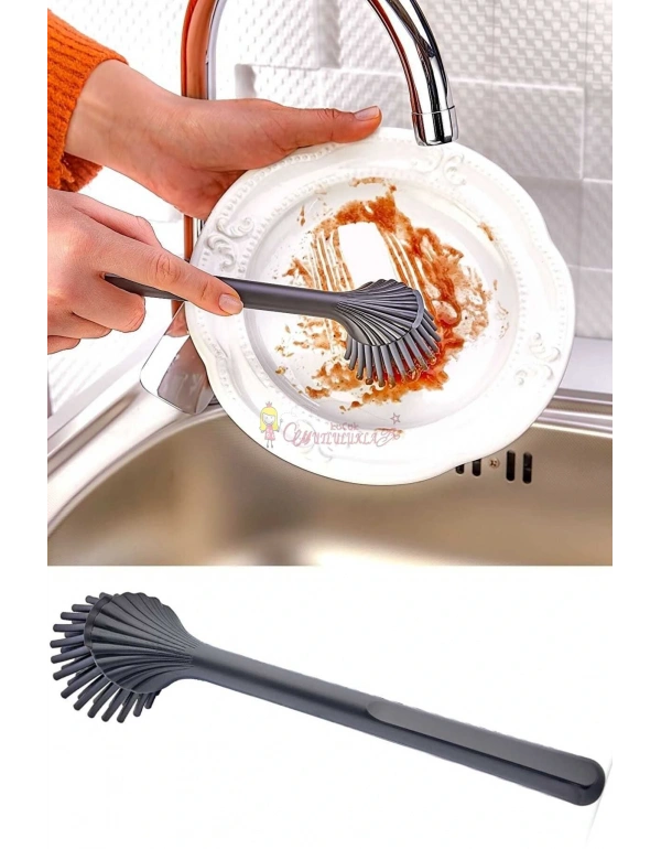 Pratik Silikon Başlıklı Bulaşık Yıkama Ve Lavabo Temizleme Fırçası