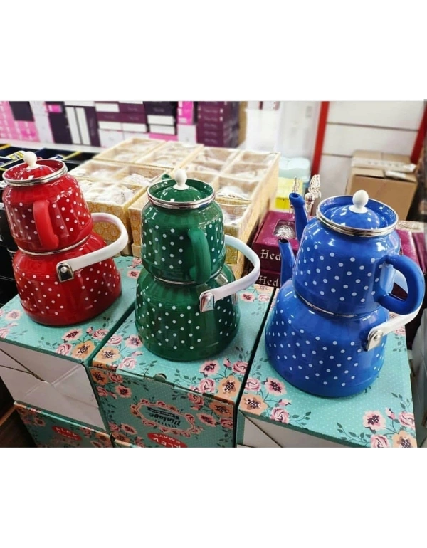 PUANLI EMAYE ÇAYDANLIK TAKIMI