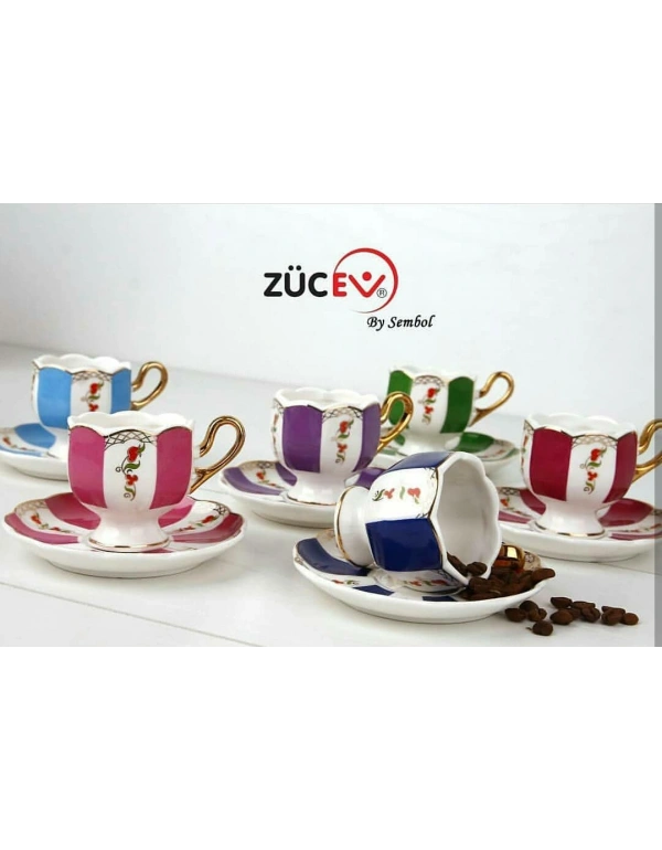 RENKLİ GLOMOUR ÖZEL TASARIM AYAKLI KAHVE FİNCANI