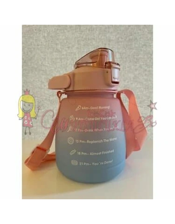 Renkli Motivasyon Tombul Suluk Matara Boyun Askılıklı Telefon Tutacaklı