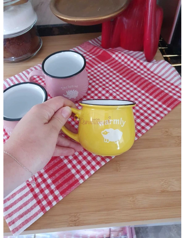 Renkli Porselen Kupa