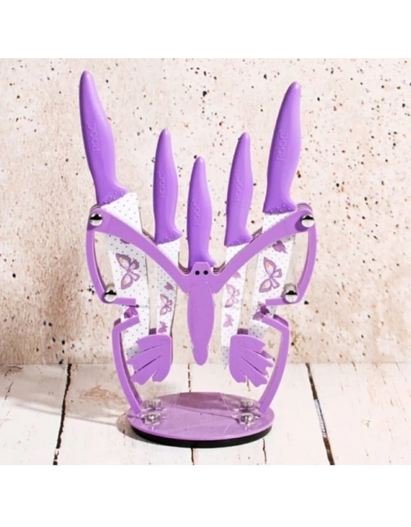 ROOC 6LI KELEBEK MODEL STANDLI BIÇAK SETİ BIÇAK TAKIMI