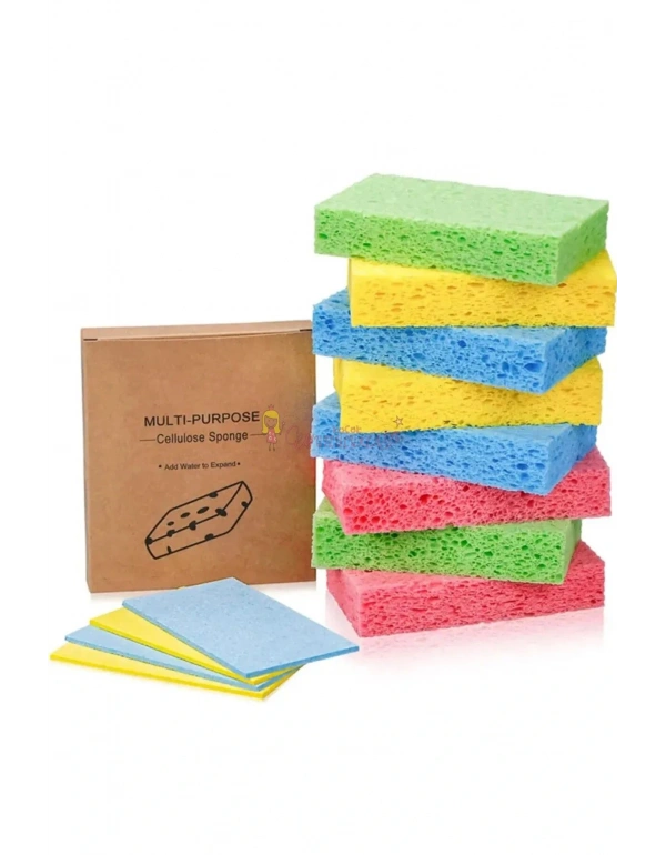 Sihirli Bulaşık Süngeri Islanınca Şişen Yüksek Su Kapasiteli Sıkıştırılmış Selüloz Süngeri 3 lü