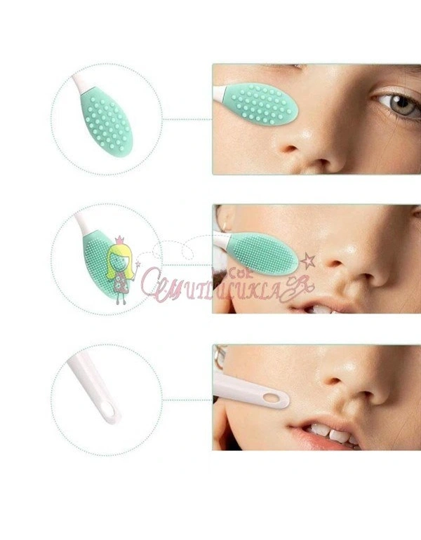 Silikon Çift Yönlü Temizleme Fırçası