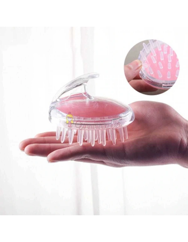 Silikon Dişli Saç Derisi Masaj Tarağı Şampuan Duş Bakım Fırçası