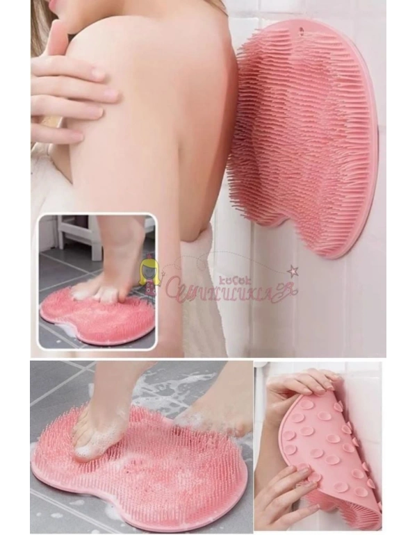 Silikon Fırçalı Banyo Masaj Matı ve Ayaklar için Topuk Masaj Paspası