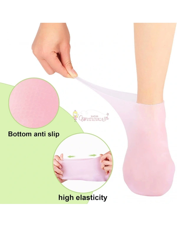 Silikon jel topuk nemlendirici çorap ayak bakımı çatlama koruyucu krem çorabı 1 Çift