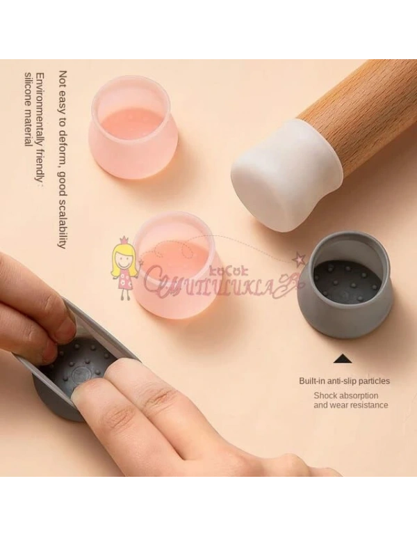 Silikon Masa ve Sandalye Ayağı İçin Kaydırmaz Çizdirmez Mobilya Çorabı 8 Adet