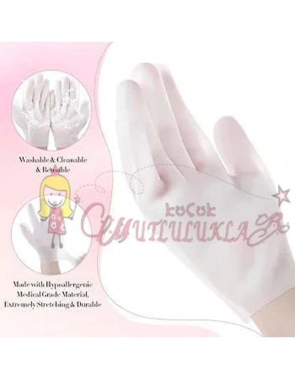Silikon Nemlendirici Eldiven Jel Spa Nemlendirici Eldiven, Kuru Eller için Yumuşak Silikon Eldiven ( 1 cift )