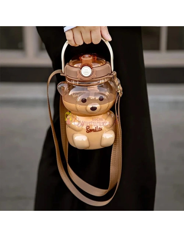 Smile Ayıcıklı Matara Su Şişesi Bpa Içermez Suluk Ayi Sirin Şeffaf Ayıcık Matara