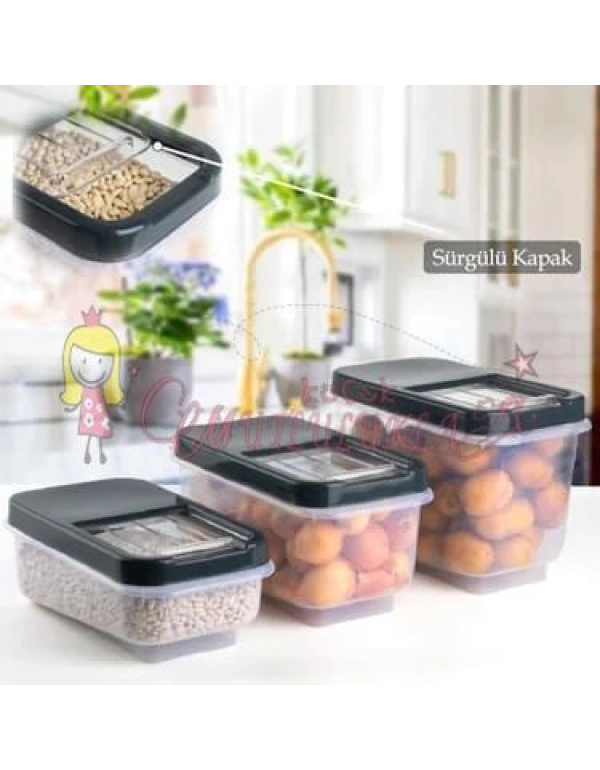 Soft Chef Multi Box 5+7,5+10 Lt 3lü Saklama Kabı Krem /Antrasit