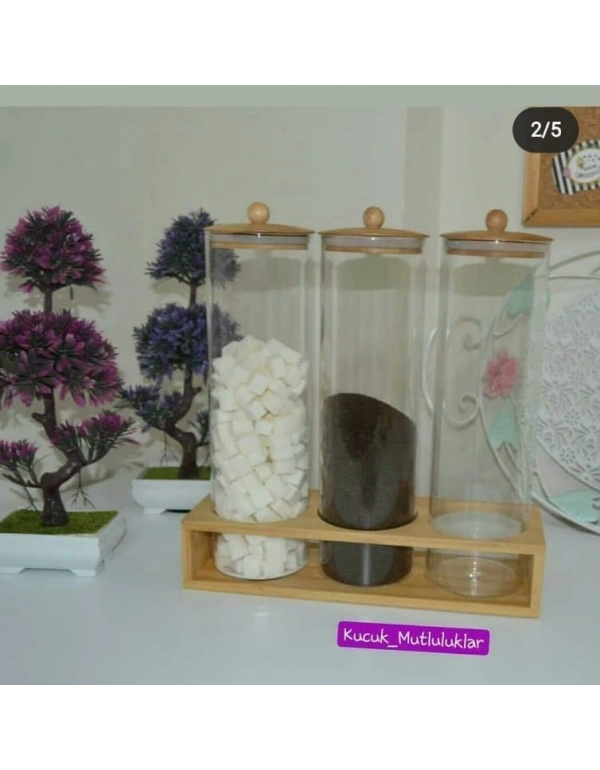 STANDLI BAMBU CAM KAVANOZ