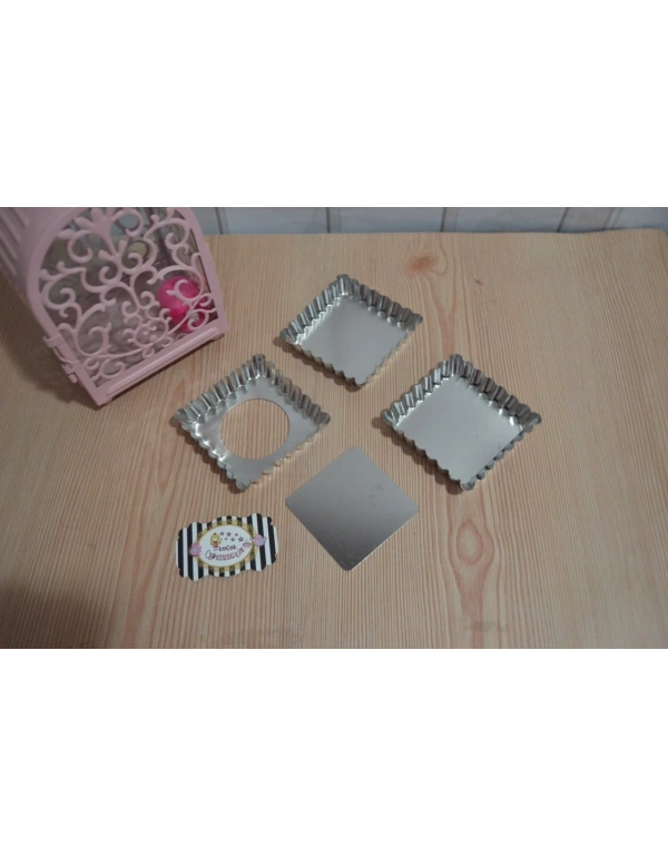 TABANI ÇIKAN PORSİYONLUK KARE TART KALIBI