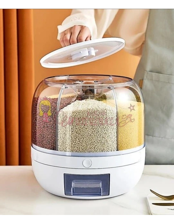 Tahıllar Için 360° Dönebilen 6 Hazneli Gıda Organizeri