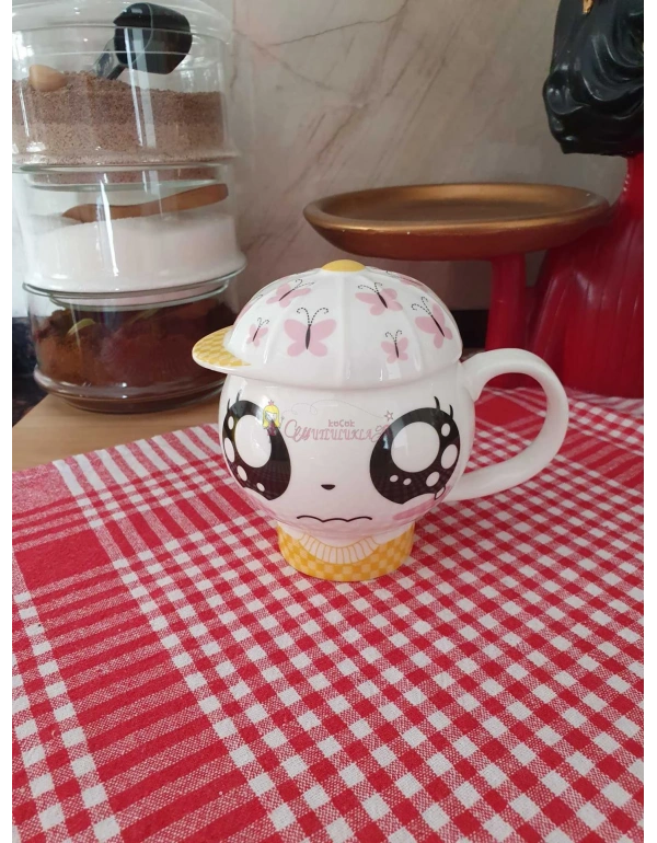 Tasarım Şapkalı Porselen Kupa