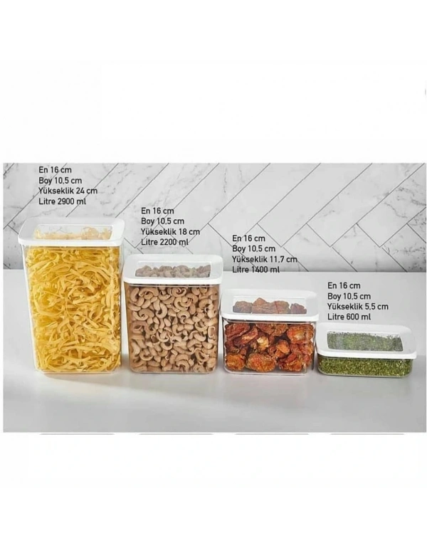 VAKUMLU SAKLAMA SETİ 4LÜ DİKDÖRTGEN