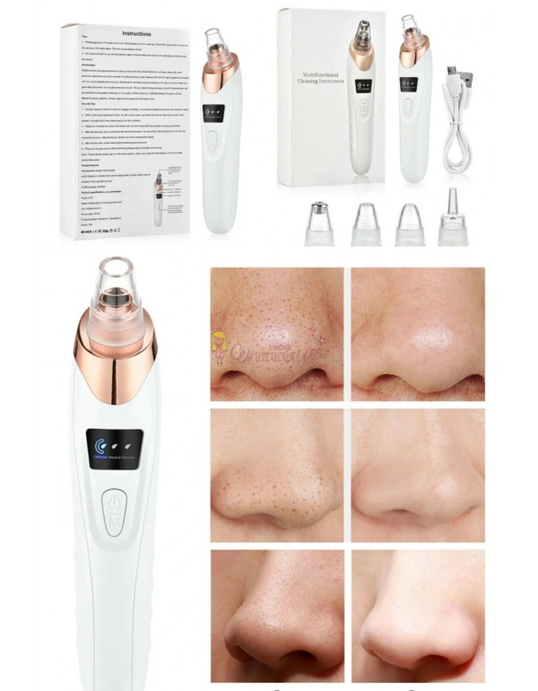 Vakumlu Yüz Temizleme Cihazı Siyah Nokta 5 Başlıklı Şarjlı Şık Tasarım Taşınabilir Pratik Bakım Seti