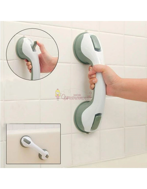Vantuzlu Banyo Tutacağı Kayma Düşme Önleyici Kilitli Tutunma Barı