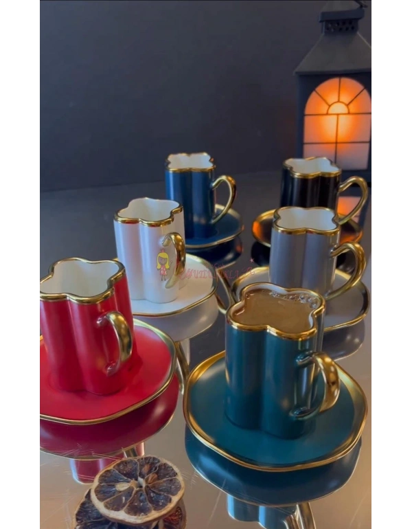 Yonca Türk Kahve Fincanı 6 Kişilik