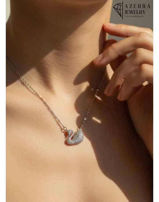 Kuğu Kolye | Çelik