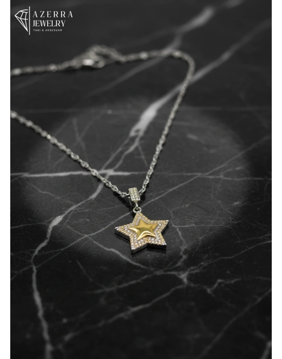 Starlux Işıltı Yıldız Kolye | Çelik