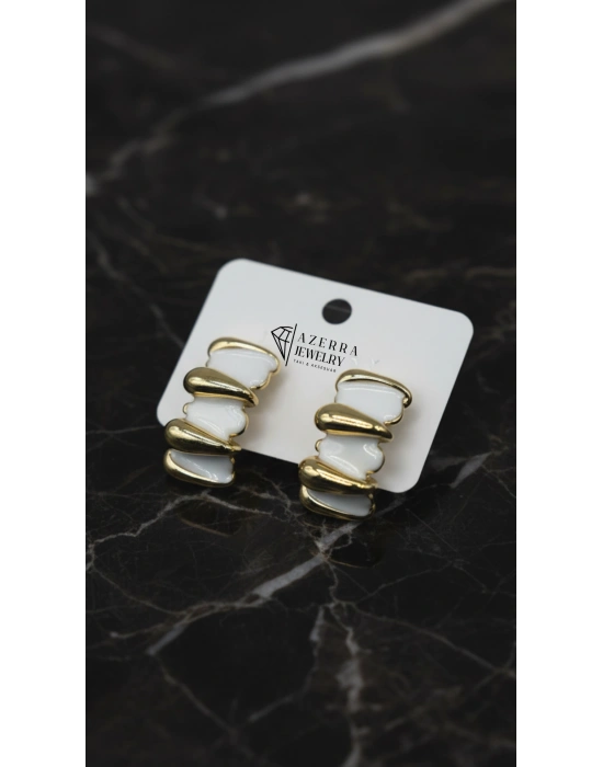 AZERRA Fluid Gold Küpe | Çelik