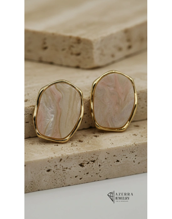 AZERRA Soft Marble Küpe | Çelik
